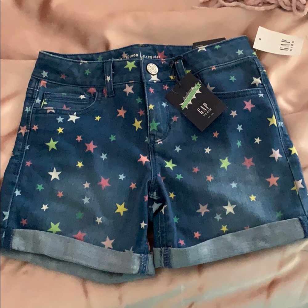 NWT Gap Kids Star Jean shorts Girls 8 Regular